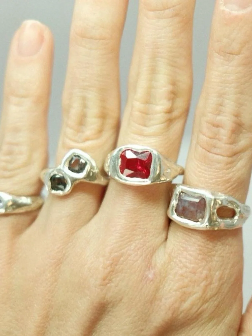 Sterling Silver Ruby Ring